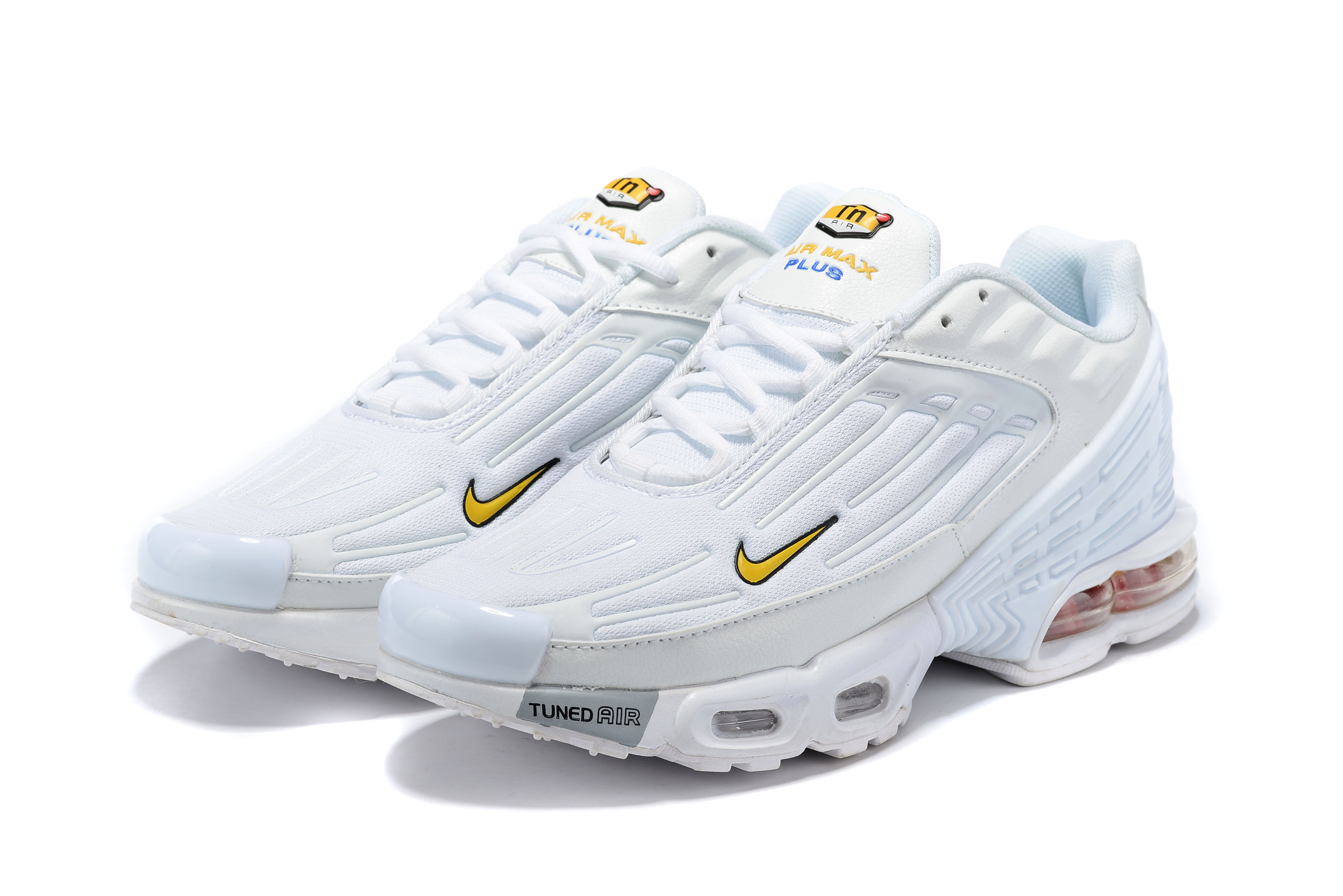 2020 Nike Air Max Plus White Yellow Shoes